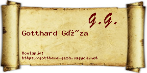 Gotthard Géza névjegykártya