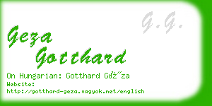 geza gotthard business card